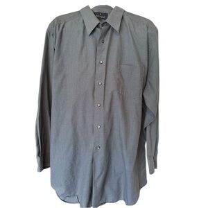 Barrington men’s long sleeve button down blue dress shirt Neck 18.5 34/35